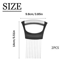 anneratteryer Pack of 2 Manual Onion Cutter, Onion Holder Cutting Aid, Tomato Cutter, Vegetable Cutter for Meat, Onions, Potatoes, Tomatoes, for Safe and Efficient Cutting (Black)