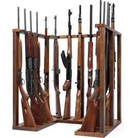 amoard Indoor Gun Rack Corner Wood Heavy Gun Rack Rifle Stand Display Shotgun Organizer and Storage Racks Stable Support for 15 Guns