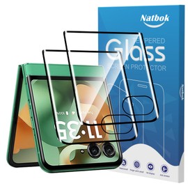 Natbok 2 Pack 3D Compatible with Motorola Razr 2025/2024/Razr 60 5G /Razr 50(3.6 inch) Screen Protector[Front Screen Only],3D Full Coverage 9H Tempered Glass Film,HD Clear Scratch Resistant,Bubble-Free