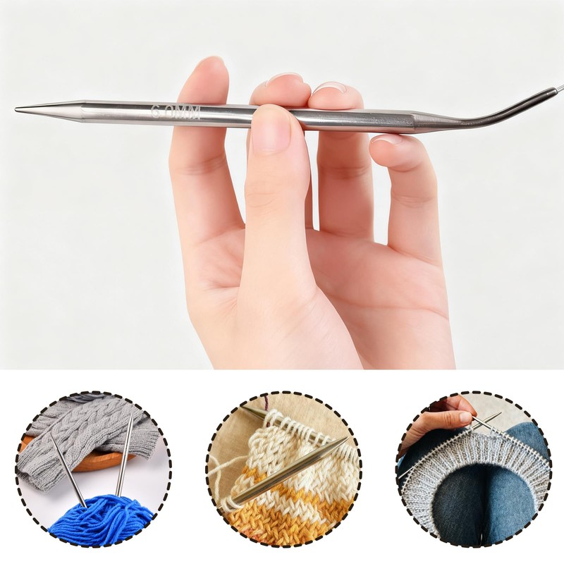 Circular Knitting Needle 9-Piece Set 80cm 9 Sizes Stainless Steel