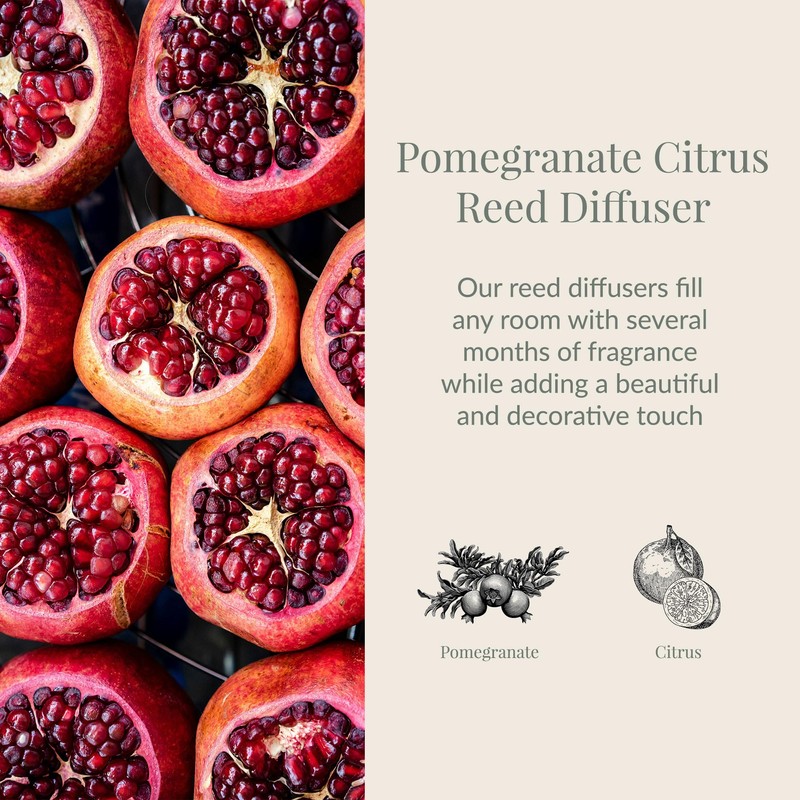 Archipelago Botanicals Pomegranate Citrus Reed Diffuser, Home Fragrance Reed Diffuser,