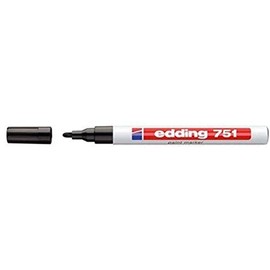 EDDING 751 PAINT MARKER PEN BULLET TIP - BLACK (PACK OF 3)