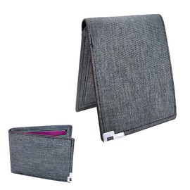 WisePoint Mens Slim Wallet, Denim Fabric Men's Wallet Minimalist Wallet for Men, Mens Bifold Wallet Small Wallet for Teen Boys, Portable Credit Card Wallet for Work, Shopping (dark gray)