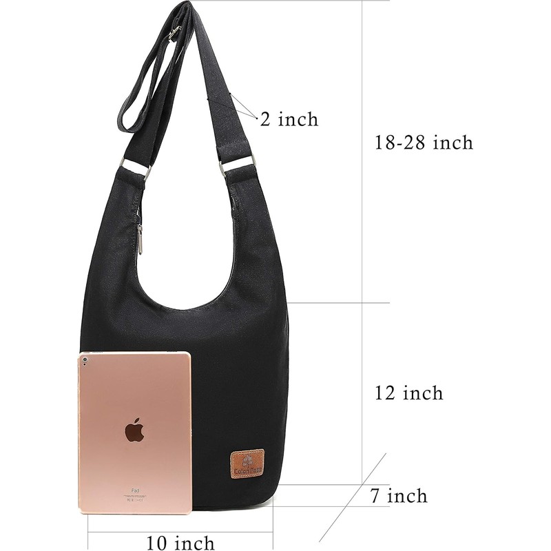 Coton Pose Women Hippie Crossbody Bag Top Zip Large capacity