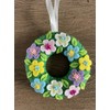 Handmade felt Easter decoration, hanging spring ornament - wreath