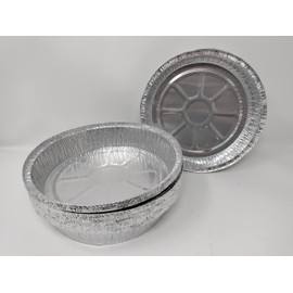 Foglish Home & Garden 12 x 23cm 9" Aluminium Foil Round Pie Flan Quiche Dish Tray Container BBQ 23x23x4cm Airfryer Oven