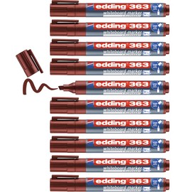 edding 363 whiteboard marker - brown - 10 whiteboard pens - chisel tip 1-5 mm - whiteboard pen dry wipe - for whiteboards, flipcharts, pinboards, magnetic and memo boards - sketchnotes