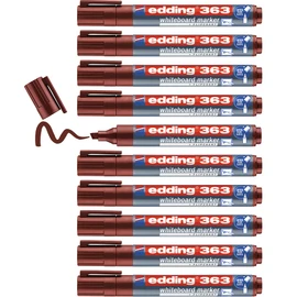 edding 363 whiteboard marker - brown - 10 whiteboard pens - chisel tip 1-5 mm - whiteboard pen dry wipe - for whiteboards, flipcharts, pinboards, magnetic and memo boards - sketchnotes