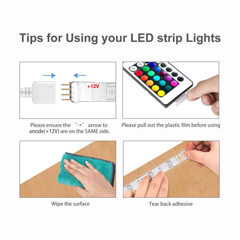 65.6 ft Bluetooth LED Strip Lights, Sync Music Color Changing