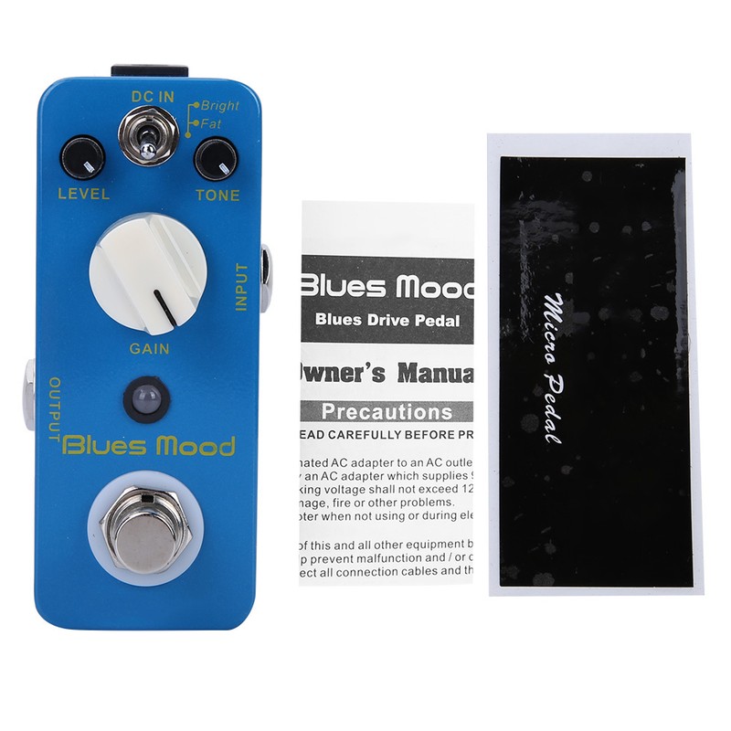 Blues Style Overdrive Guitar Effect Pedal 2 Modes(Bright/Fat) True Bypass