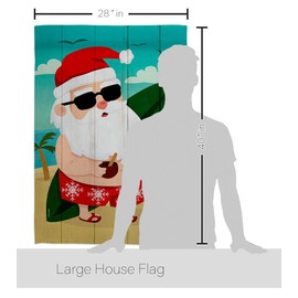 Ornament Collection Santa Vacation House Flag Dowel Set Wintertime Christmas Marry Xmas Present Reindeer Season Snow Decoration Banner Small Garden Yard Gift Double-Sided, Made in USA