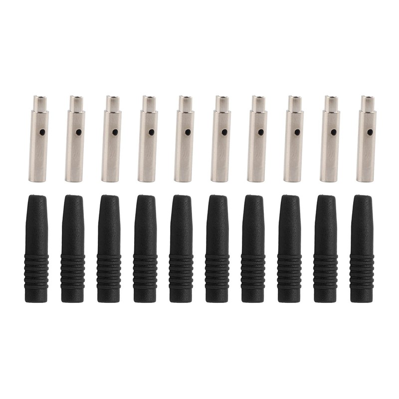 10Pcs Insulated 2mm Banana Plug Coupler Shrouded Testing Equipment (Black)