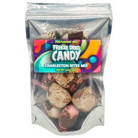 Fun Flavors Box Freeze Dried Candy Charleston Bites Mix Variety Pack Original Flavors Chocolate, Vanilla, and Strawberry- Unique and Exotic Crunchy Treats 2.2 oz
