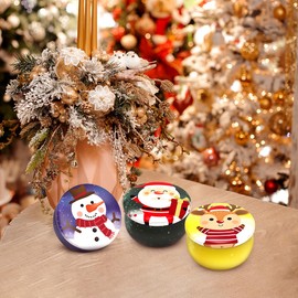 Amzwax Christmas Scented Candle Set, 3 Pack Natural Soy Candles, 2.5 oz Apple Cinnamon, Cedar, Vanilla Cake, 15-20 Hour Burn Time, Holiday Gift Set for Home Decor Stress Relief and Aromatherapy