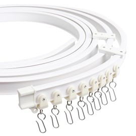 Curtain Track, Flexible Curved Ceiling Track, 3 Metres Curtain Track with Accessories, Deckengardinenschiene with Silent Pulleys for Room Separation, Bedroom