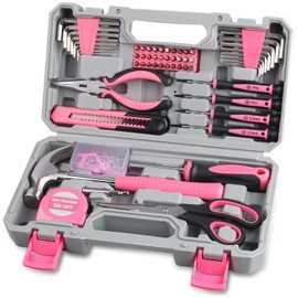 WINNER 150-Piece Pink Color All-Purpose Household Tool Kit in Toolbox Storage Case, Perfect for Women, Ladies and Girls with General Home Repairs, DIY Project, Garage, Office and College Dormitory Use