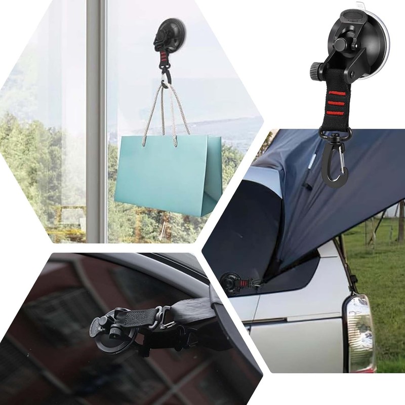 ZYEKIU Pack of 4 Suction Cup Hooks, Strong Suction Cups