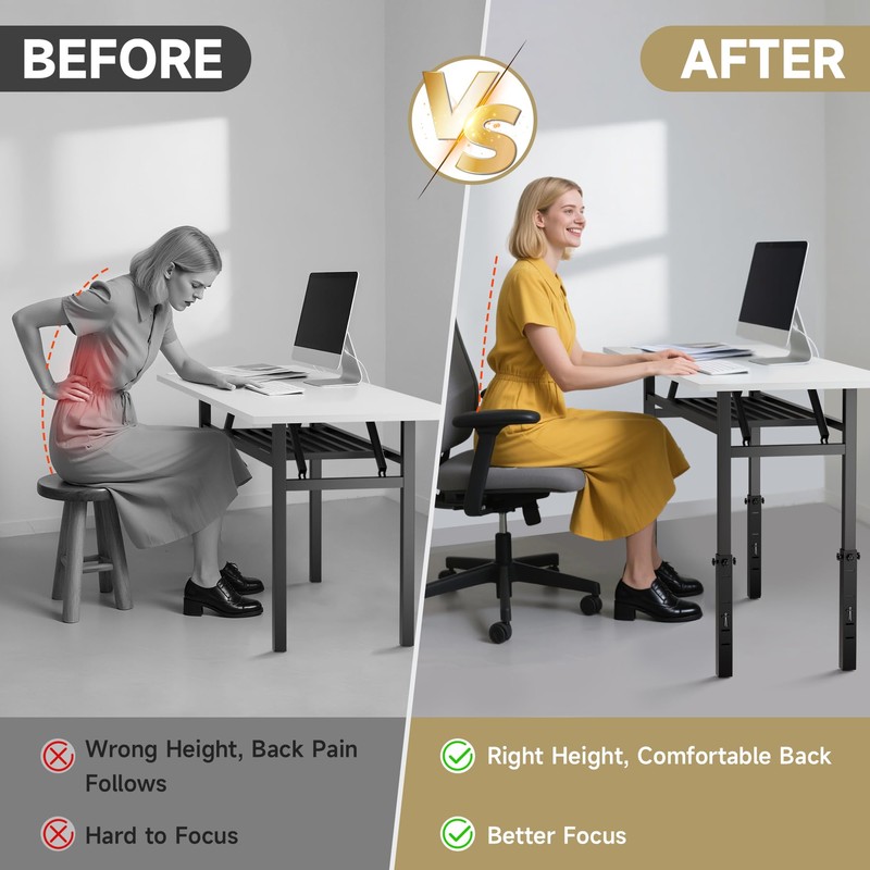 4Pk Square Folding Table Extender - 3 Level Adjustable Folding