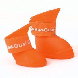 Botas Impermeables para Perros, Antideslizantes y Ajustables, Diferentes Colores, Incluye Estuche (S, Naranja)