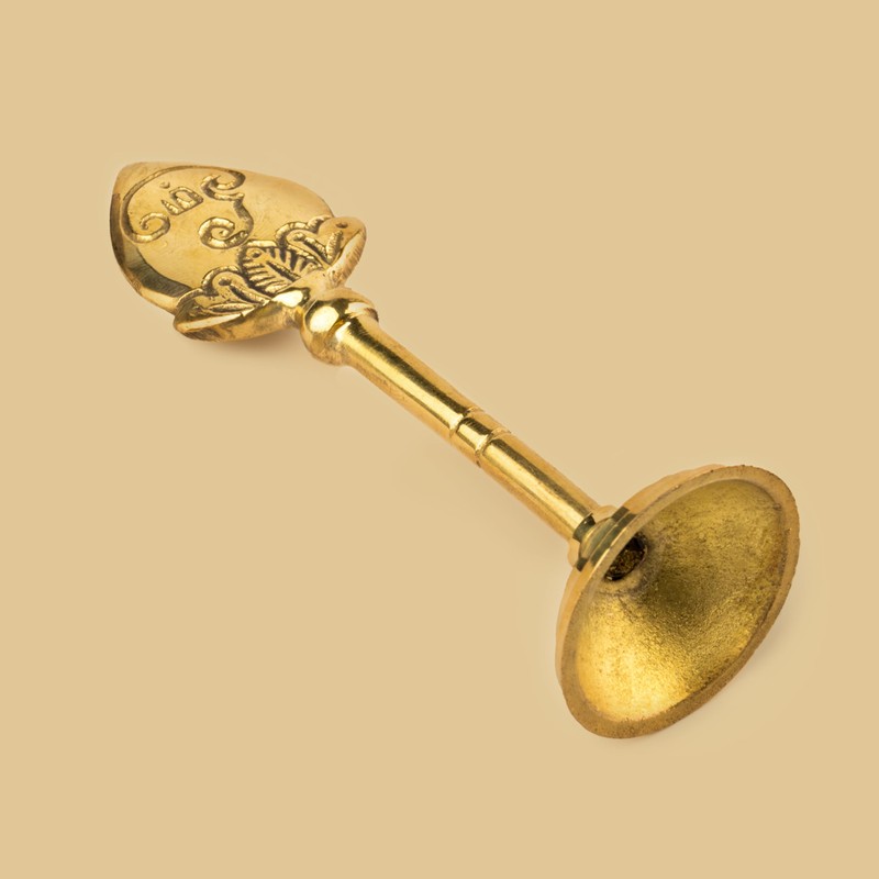 Brass Murugan Kartikaye Vel with Tamil Om and Shiva Tilak