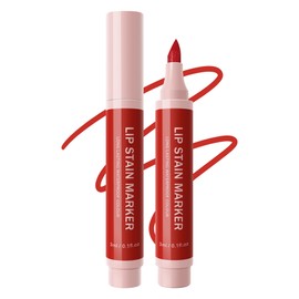 Colour Lip Marker, flüssige Lippentinte, matt, wasserfest, kein Transferdruck, langanhaltend, hochpigmentiert, Lippenstift, ohne Transfer, für Frauen, natürlicher Tattoo-Effekt, 04 Rot