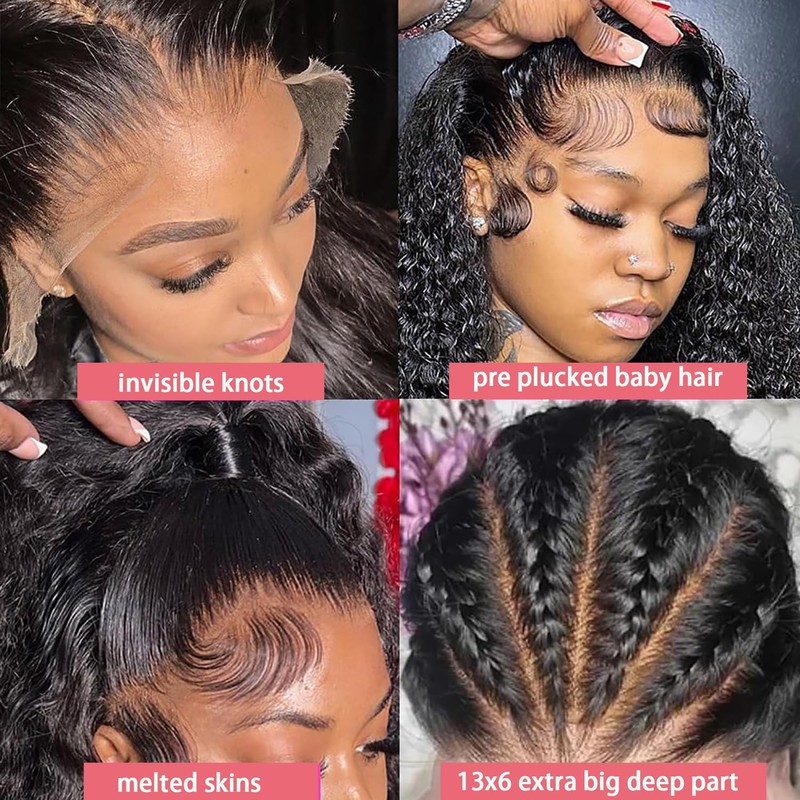 Dianthe Deep Wave Lace Front Wigs Human Hair 180% Density