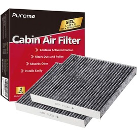 Puroma Cabin Air Filter with Activated Carbon, Replacement for CP285, CF10285, Toyota Camry, RAV4, Highlander, Corolla, 4Runner, Tundra, Prius, Sienna, Lexus, Scion, Subaru, Jaguar (2 pcs)