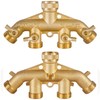 4 Way Garden Hose Splitter 3/4" GHT Solid Brass Hose