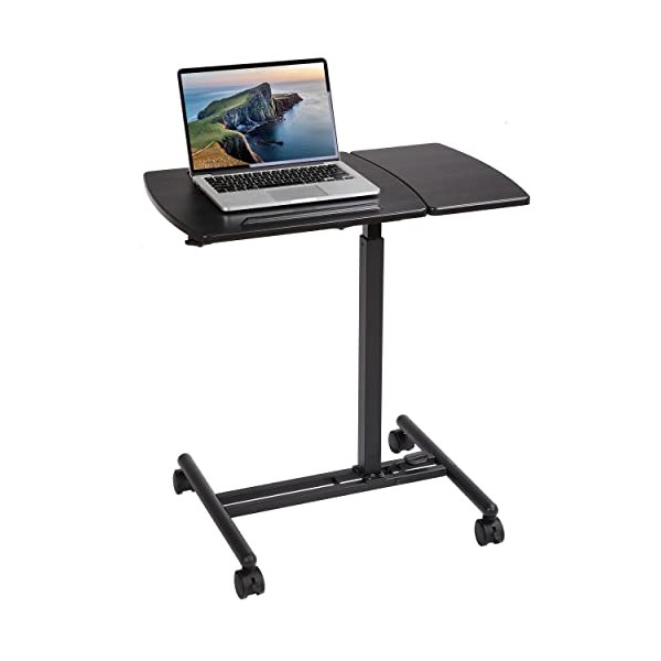 BIRDROCK HOME Adjustable Mobile Laptop Stand - Portable Rolling Standing