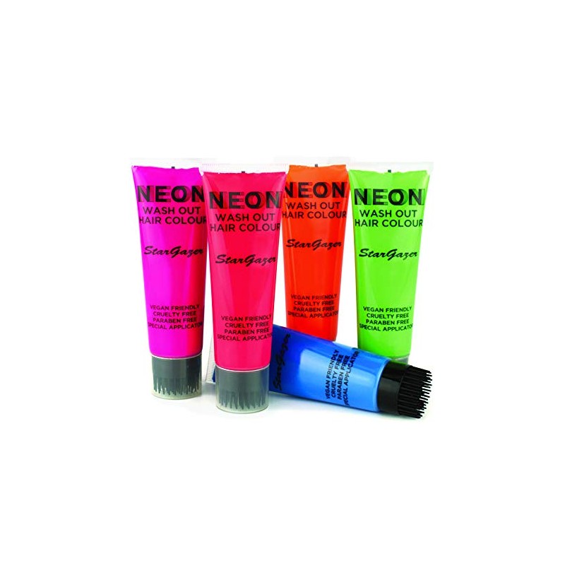 Stargazer Neon UV-Reactive Wash Out Hair Colour, Super Vibrant Colour,