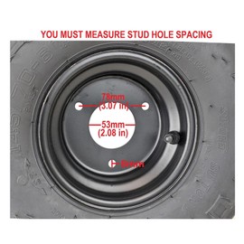 RedCap 145x70-6 Tubeless ATV Tire with Wheel Rim Left Pre-mounted Assembly for TaoTao Boulder B1 Vitacci Hawk Venom Moccasin Eagle Coleman AT110 Mudhawk 6 70cc-125cc ATV Go Kart Buggy (Left)