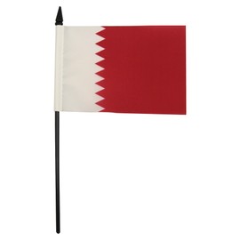 Qatar Table Flag 4'' x 6'' - Qatari Desk Flag 15 x 10 cm - Black plastic stick and base - AZ FLAG