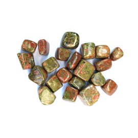 Jet Energized Unakite Tumbled Stone 100 Grams Approx. 0.75" to 1"inch High Grade Healing Metaphysical Jet International Crystal Therapy Booklet Image is JUST A Reference