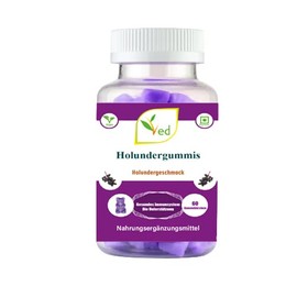 Ved Elderberry Gum; EDB Chews Elderberry Flavour with Vitamin C & Zinc, Raw Unfiltered Elderberry Gums, Vegetarian Vegan Dietary Supplement for Men and Women - 60 Chews, 30 Day Supply