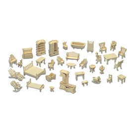 Wooden Dollhouse Furniture Set 3D Puzzle