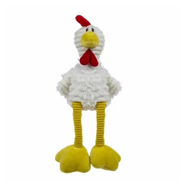 Unbranded TrustyPup Plush Squeaky Chicken Dog Toy Large White Chew