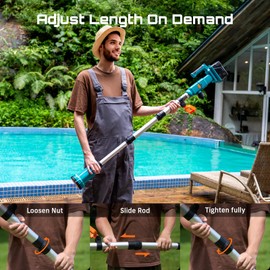 SEESII Cordless Stick Water Transfer Pump with 2×4.0mAh Battery, Detachable Compartment, 740GPH 21V Portable Sump Pump for Garden Basement Pond RV Pool Boat Well