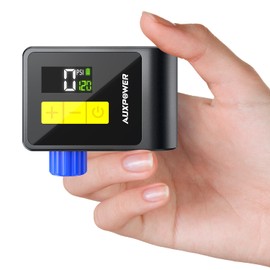 Auxpower Mini Bicycle Pump with Pressure Gauge, 120PSI Electric Portable Bike Pump with Presta and Schrader Valve, Auto Stop, Outdoor Bicycle Tire Pump for Road, Mountain, E-Bike and Sports Balls