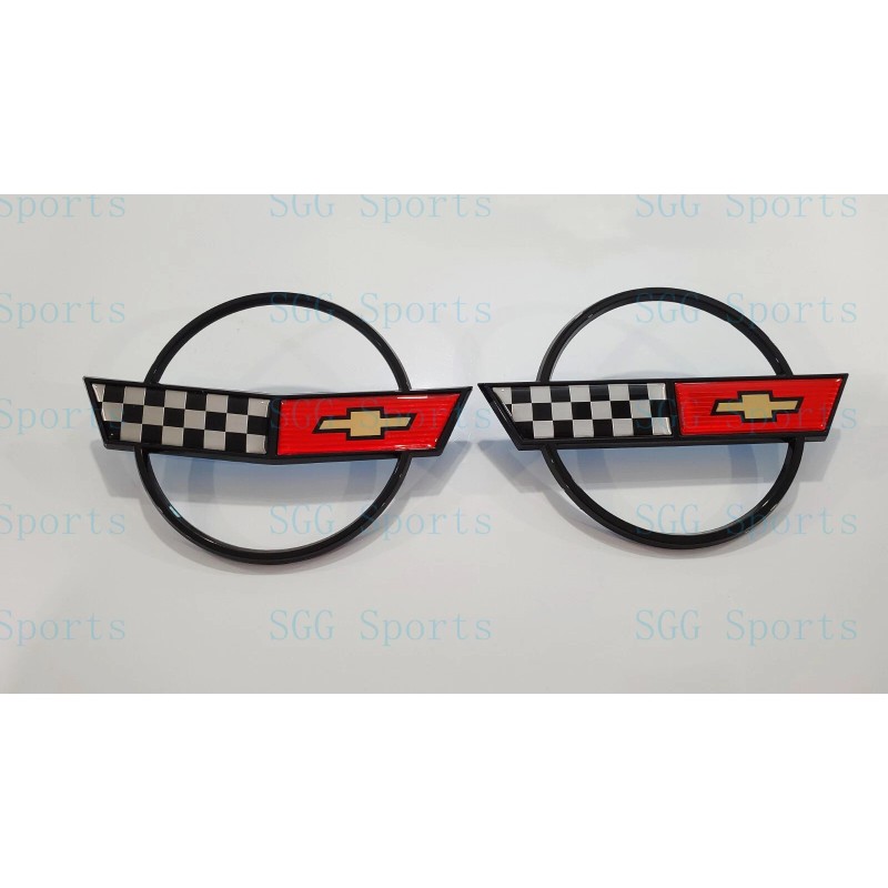 AUTO 2PC 1984-1996 C4 Corvette Black Red Front Nose Hood