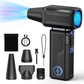 Compressed Air Duster,200000RPM Electric Portable Air Duster,Stepless Speed Mini Blower,No Canned Dust Blower,Rechargeable Cordless Jet Fan for Computer Keyboard Car Cleaning,Dry,Inflation-Black