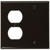 Leviton 2-Gang Wallplate, 1-Blank 1-Duplex Combination, Standard Size, Thermoset, 85008,