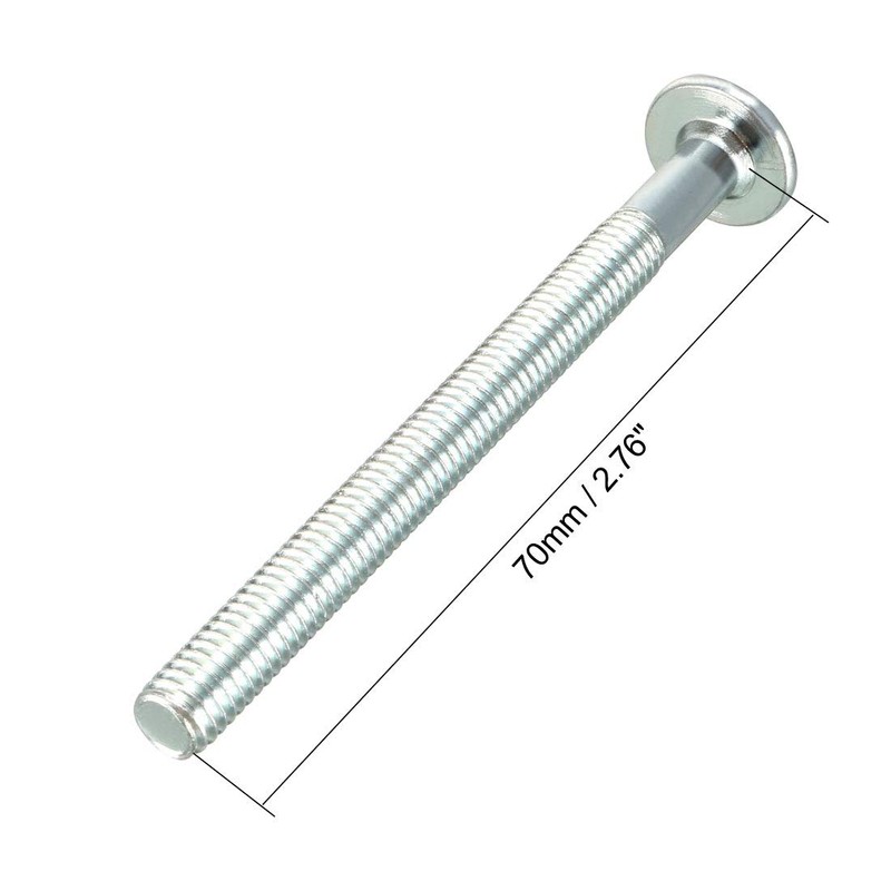 sourcing map M6x70mm Furniture Bolts Hex Socket Screws 50mm Thread