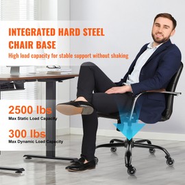 Happybuy Office Chair Base Replacement, 28", 2500 lbs Static Load Capacity, Heavy Duty Universal Computer Desk Chair Stool Base Part with 5 Casters and Gas Cylinder, Desk Chair Base Replacement, Black