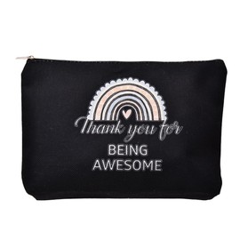 Pliwcas Thank You for Being Awesome Gifts Comestic Bag Uplifting Encouragement Comestic Bag for Sister Besties Travel Lovers Makeup Pouch Bags for Friend Sister Birthday Christmas Gifts for Women