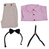 Baby Boy Gentleman Outfit Children Exquisite Stripe Shirt Suspender Pants