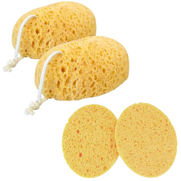 Bisienya 2 PCS Body Bath Sponge,Large Soft Honeycomb Exfoliation Can