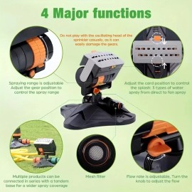 16-Hole and 180° Rotary Garden Sprinkler with Tripod