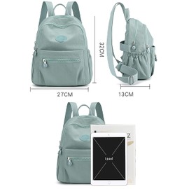 GFM® Waterproof Womens Nylon Backpack Rucksack - Holidays, Travel, Casual Day Use (S0-Duck Egg Green)(NBKP-88068-DEGG)