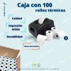 100 Rollos Térmicos INKO 57x60 Impresora 58mm Miniprinter Color Blanco