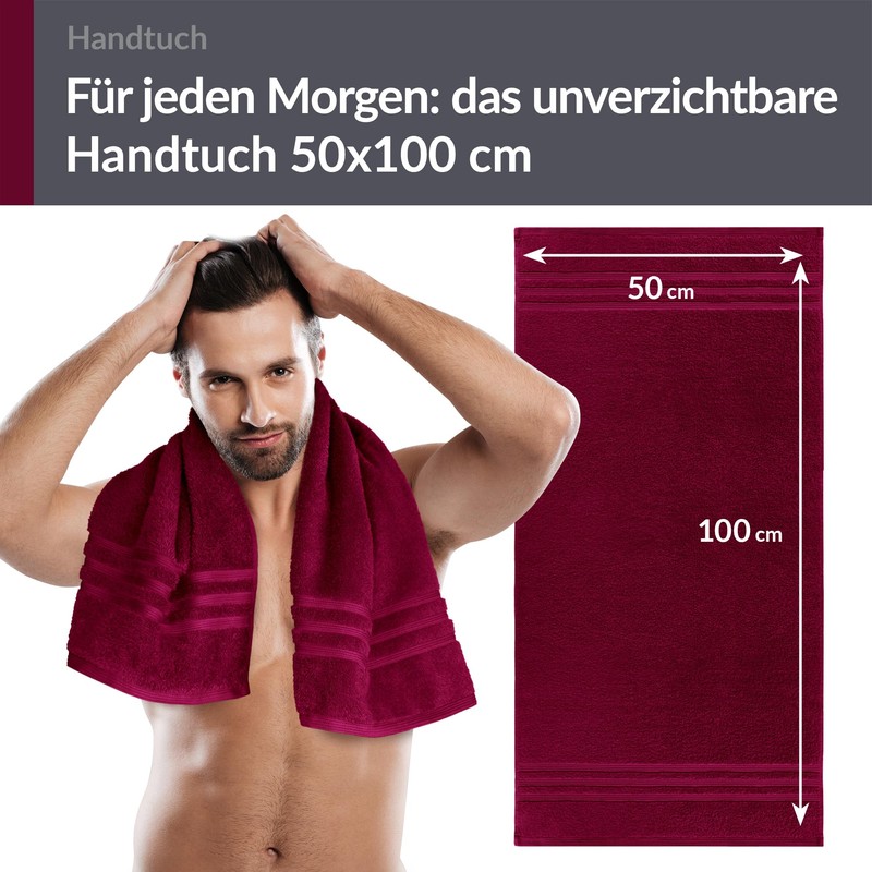 Lashuma Cotton Hand Towel 50 x 100 cm in Cherry
